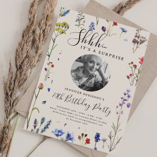 ÜBERRASCHUNGsfoto 70. Geburtstag Wildblumengarten  Einladung