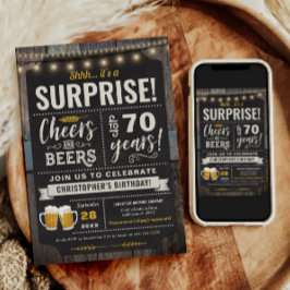 Überraschungsjubeln und Biere 70. Geburtstagsfeier Einladung