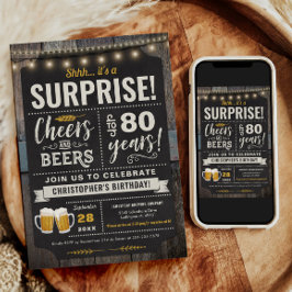 Überraschungsjubeln und Biere 80. Geburtstag Einla Einladung