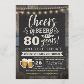 Überraschungsjubeln und Biere 80. Geburtstag Einla Einladung