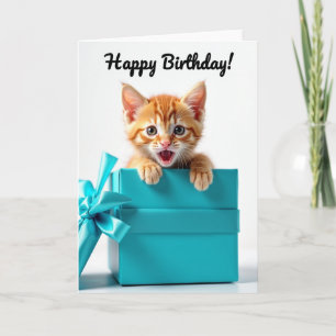 Überraschungskarte zum Geburtstag für eine Katze Karte