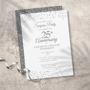 Überraschungsparty 25. Jubiläum Silberne Liebesher Einladung