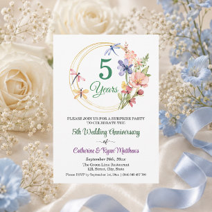 Überraschungsparty 5. Hochzeitstag Floral Einladung