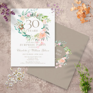 Überraschungsparty Blumen zum 30. Hochzeitstag Postkarte