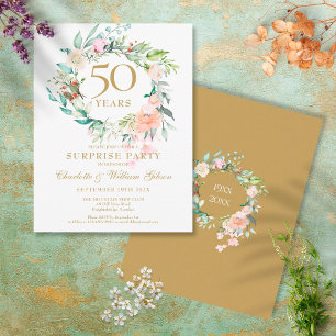 Überraschungsparty zum 50. Hochzeitstag Rosen Girl Postkarte