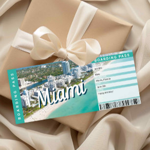 Überraschungsreise nach Miami Geschenk Boarding Pa Einladung