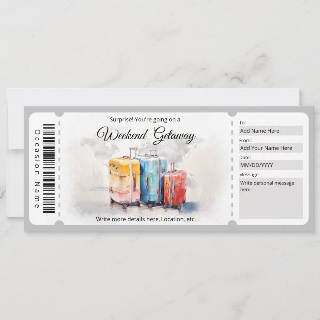 Überraschungswoche Geschenkgutschein Einladung (Vorderseite)