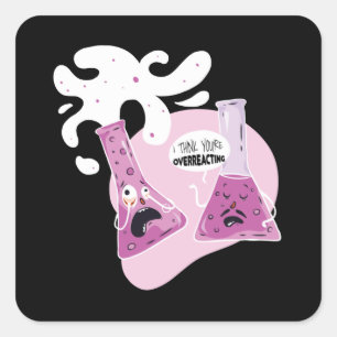 Überreaktion Quadratischer Aufkleber