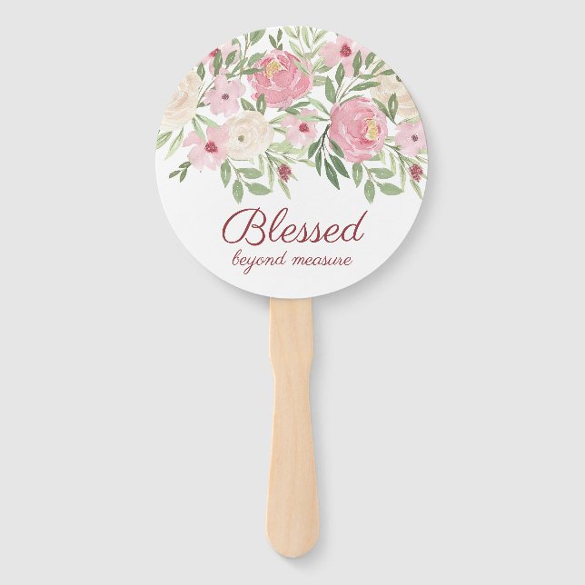 Überreich gesegnet rosa Blumenmuster  Fächer (Vorderseite)