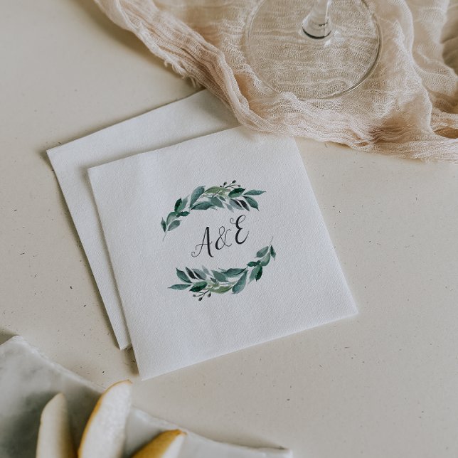 Überreiches Foliage Wedding Monogram Serviette (Von Creator hochgeladen)