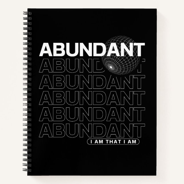 Überreichliche Affirmationstypografie Notizbuch (Vorderseite)