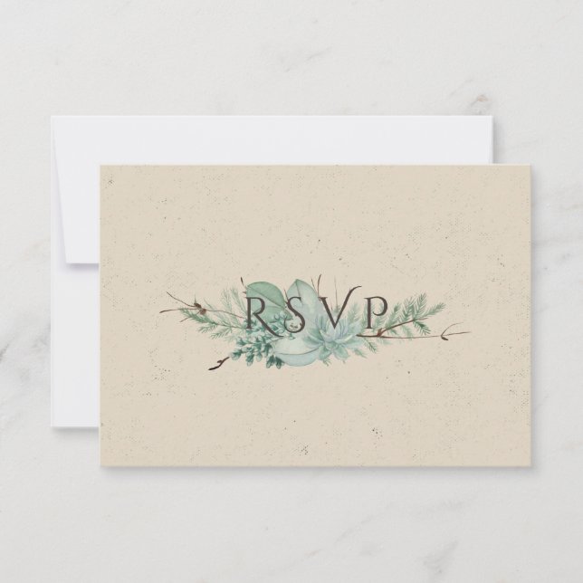Überreichliche Liebe - Succulent Bouquet Wedding R RSVP Karte (Vorderseite)