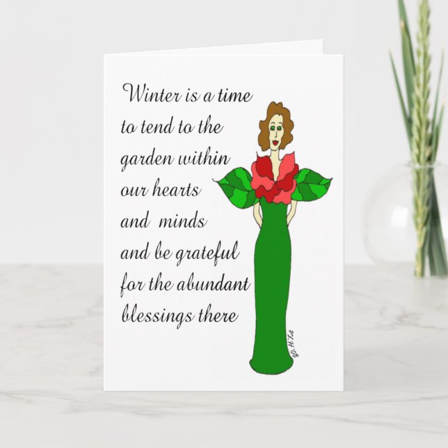 Überreichliche Segen "Winter Rose" Ferienkarte Feiertagskarte (Vorderseite)
