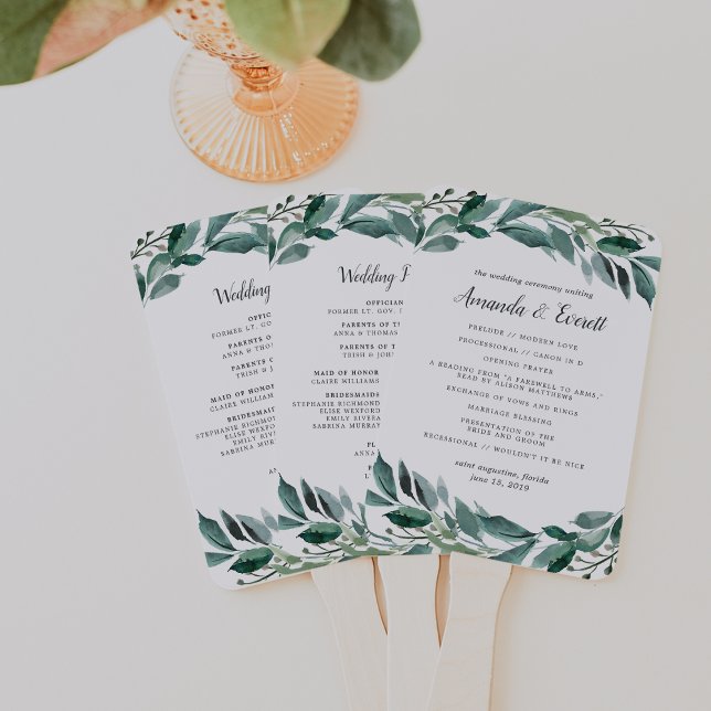Überreichliches Foliage-Hochzeitsprogramm Fächer (Von Creator hochgeladen)