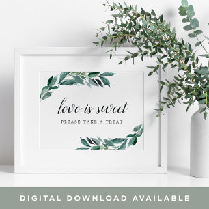 Überreichliches Foliage Wedding Dessert Bar Sign Poster