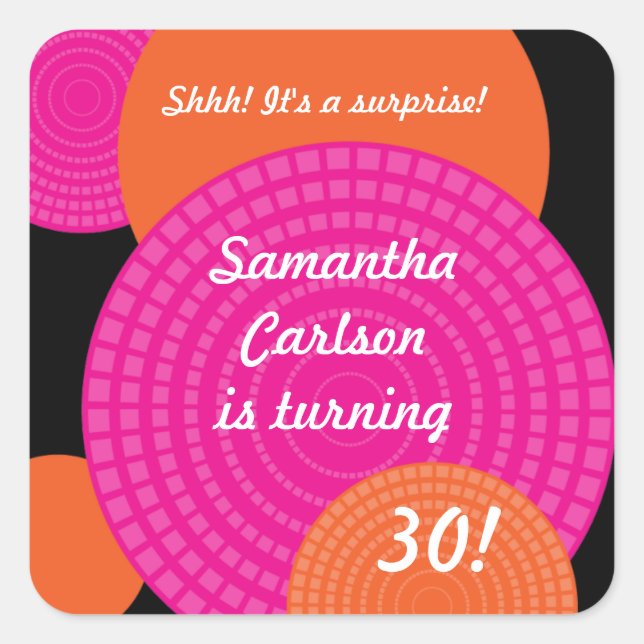 Überschneidende Circles Birthday Sticker (Vorderseite)