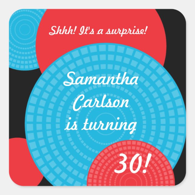 Überschneidende Circles Birthday Sticker (Vorderseite)