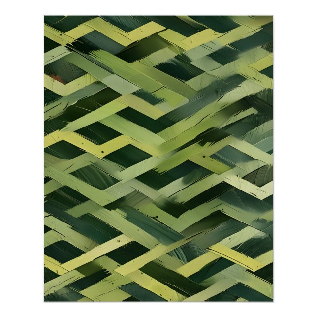 Überschneidende Formen mit grüner Geometrie Poster (Vorderseite)