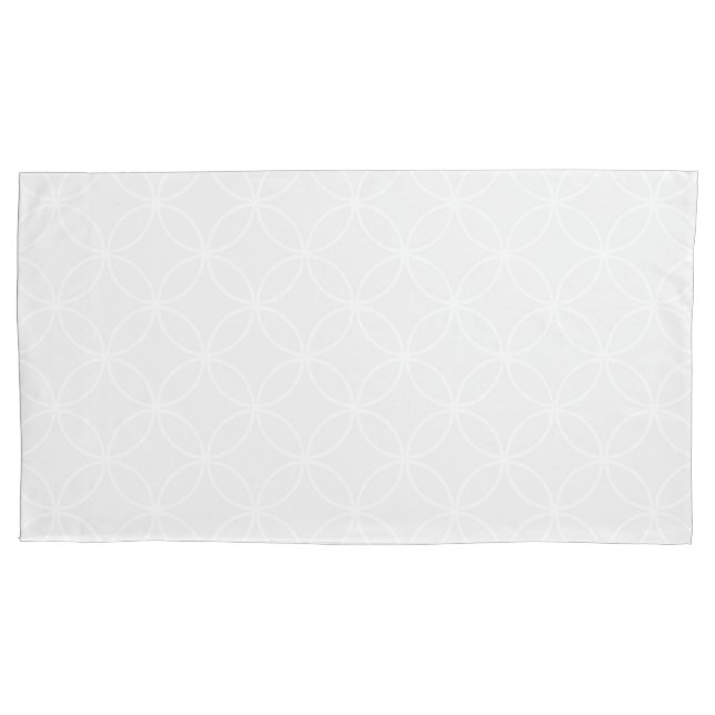 Überschneidende Kreise Weiß über blassgraues Muste Kissenbezug (Vorderseite-Links)