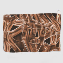 Überschneidende Kurven in Bandformen, braunes Reli