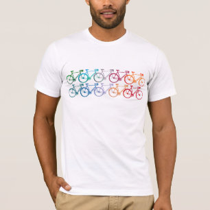 Überschneiderräder farbenfrohe Bikes weiß T-Shirt