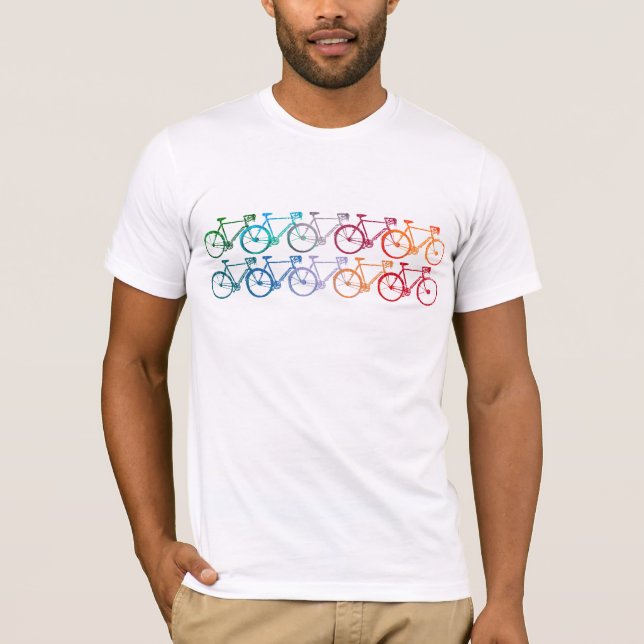 Überschneiderräder farbenfrohe Bikes weiß T-Shirt (Vorderseite)
