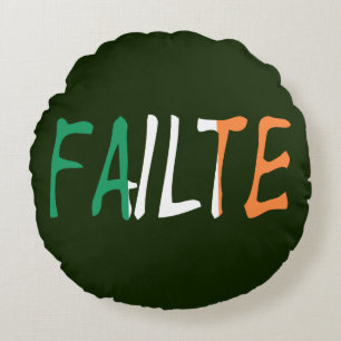 Überschneidung bei irischer Flagge Rundes Kissen