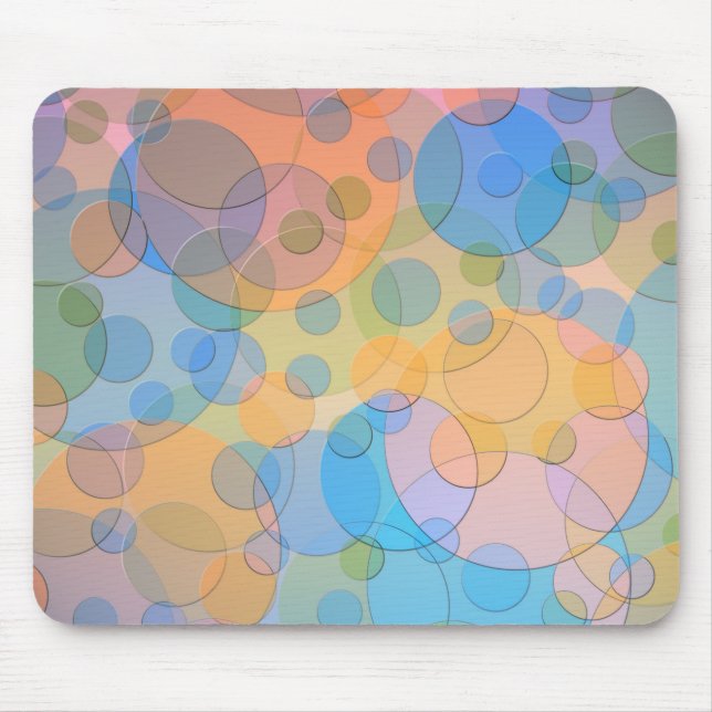 Überschneidung von Pastell Circles Modernes Design Mousepad (Vorne)