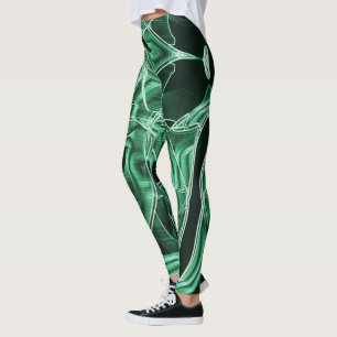 Überschneidungen und Kreuzungen von grünen Acrylat Leggings