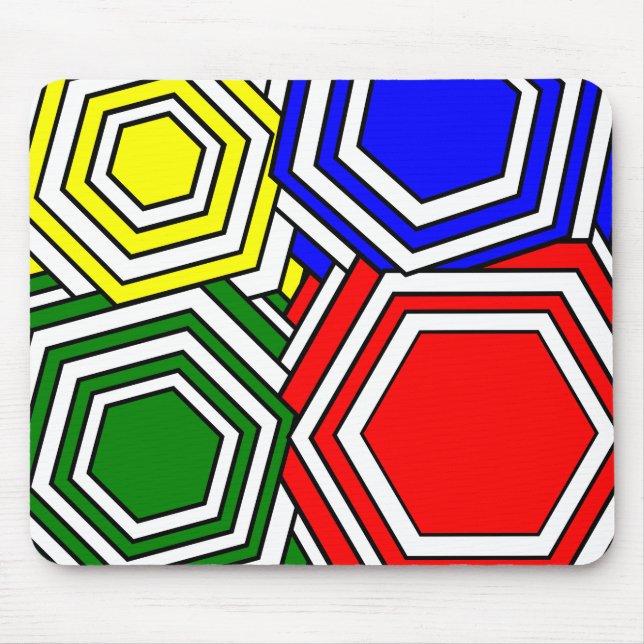 Überschneidungen von Hexagons Mousepad (Vorne)