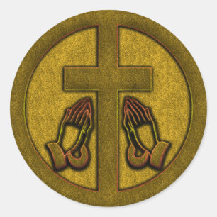 ÜBERSCHREITEN UND PRAYEN RUNDER AUFKLEBER