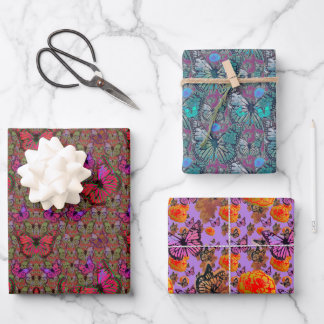 Überschwängliche Schmetterlinge Geschenkpapier Set