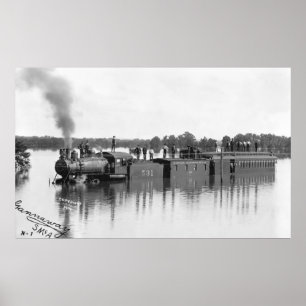 Überschwemmter Zug, 1904 Poster
