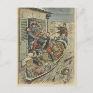 Überschwemmungen, Rettung eines Lähmenden Postkarte
