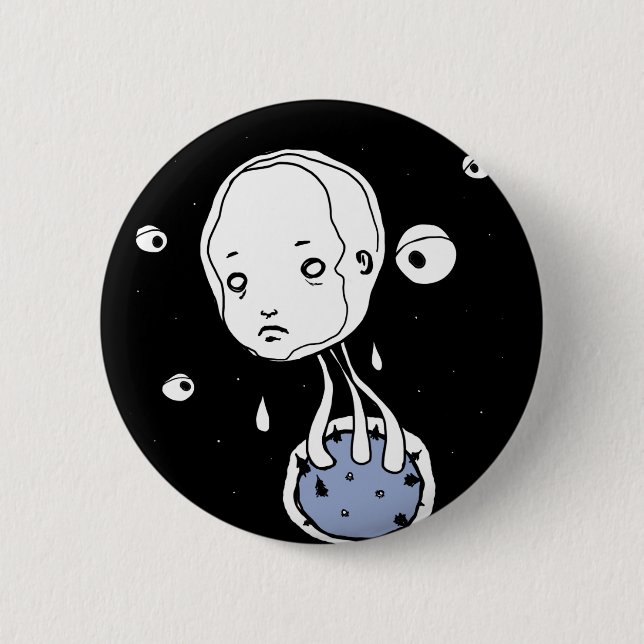 Überschwemmungs-Planet Button (Vorderseite)