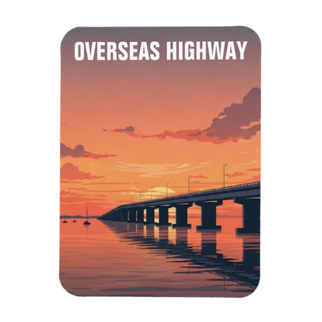 Übersee-Highway Key West Florida Reise Magnet (Vertikal)