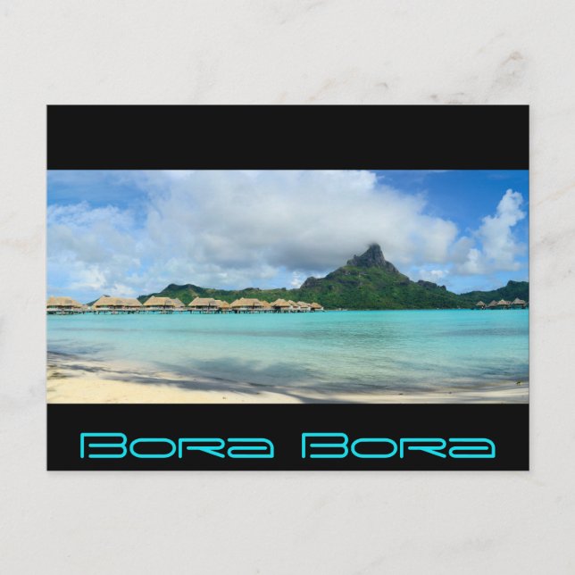 Überseebad Bora Bora Black Panorama Card Postkarte (Vorderseite)