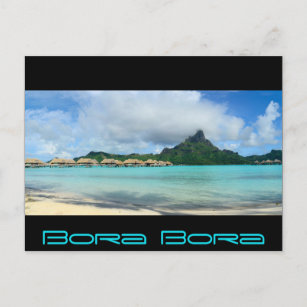 Überseebad Bora Bora Schwarze Panoramakarte Postkarte