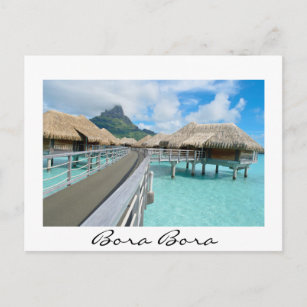 Überseebad Bora Bora weiße Postkarte