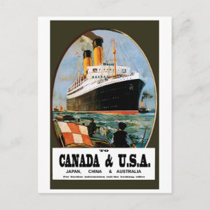 Überseekreuzfahrtschiff nach Kanada und USA Postkarte
