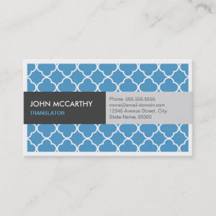 Übersetzer - Modern Blue Quatrefolie Visitenkarte