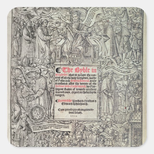 Übersetzung des Großen Englischen auf der Titelsei Quadratischer Aufkleber (Vorderseite)