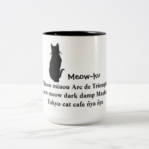 Übersetzung: Meow-ku Cat-Tasse Zweifarbige Tasse