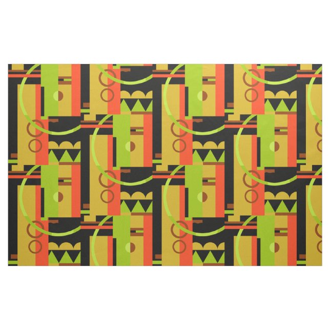 ÜBERSICHT: Art Deco Geometrie, früherer Herbst Stoff (Fat Quarter (45,7 x 55,9 cm))