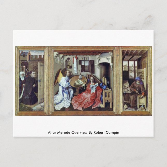Übersicht über Altar Merode von Robert Campin Postkarte (Vorderseite)