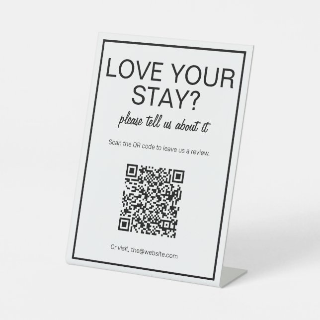 Übersicht über das moderne grundlegende White QR C Sockelschild (Vorderseite)