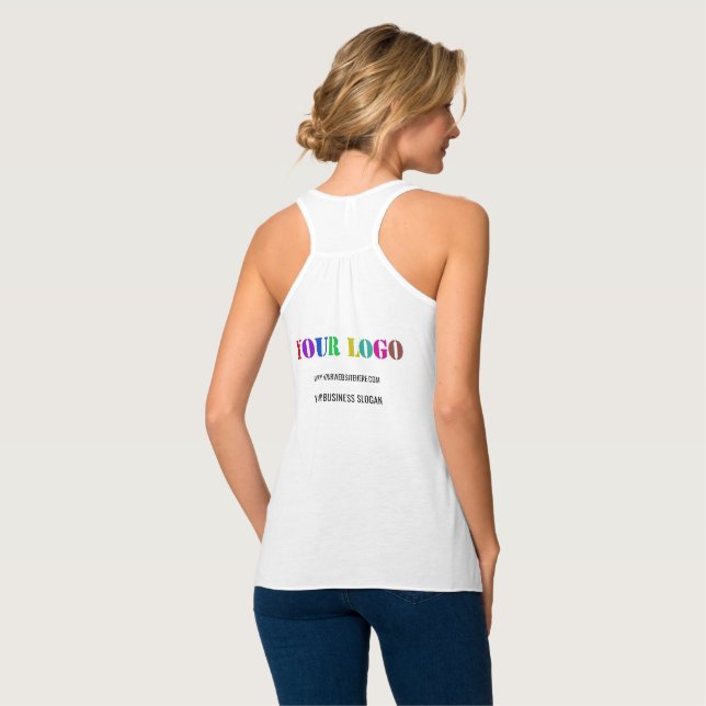 Übersicht über den Text von Firmenlogo Tank Top (Rückseite Vollansicht)