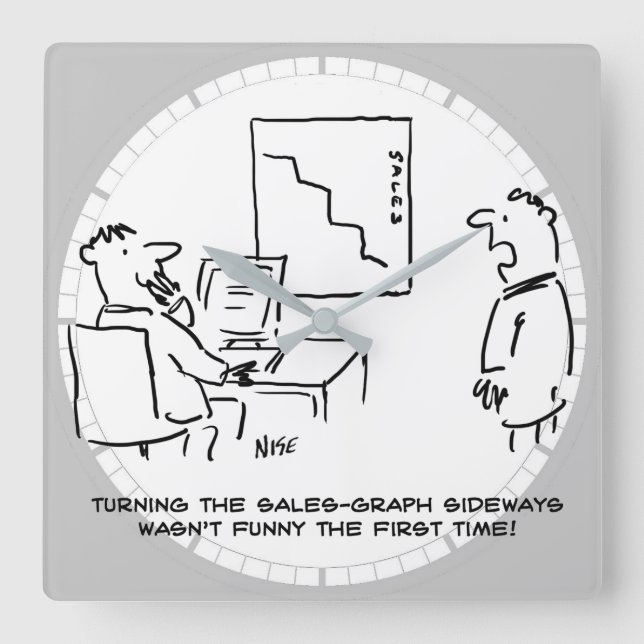 Übersicht über den Verkauf von Büros Quadratische Wanduhr (Vorderseite)