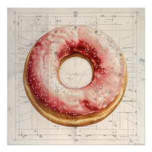 Übersicht über die Backwaren von Doughnut Fotodruck