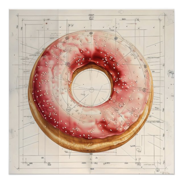 Übersicht über die Backwaren von Doughnut Fotodruck (Vorne)